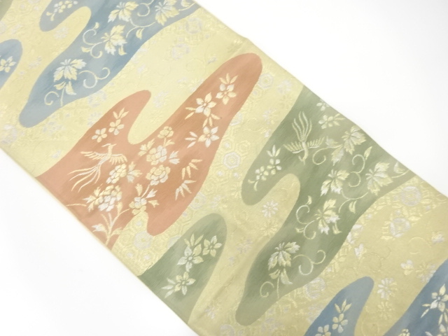 JAPANESE KIMONO / ANTIQUE FUKURO OBI / SILK / WOVEN MIST